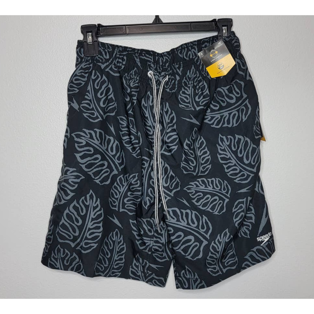 Speedo Authentic Monstera Leaf Volley Swim Trunks Shorts Stretch Sz Mens S Small